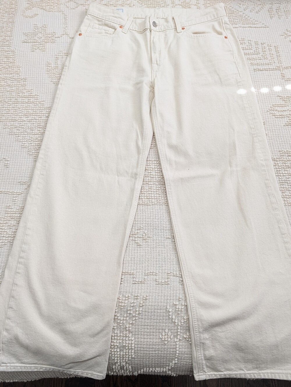 GAP Low Stride - 28/ 6R - Cream Wide-Leg Jean